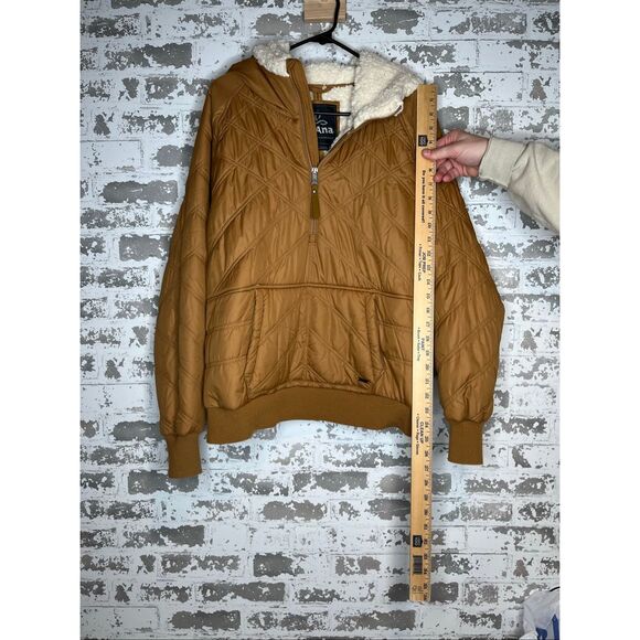 Prana | women quilted pullover quarter zip with hood sherpa lined - Picture 4 of 13